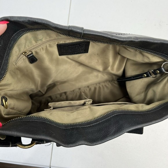 Coach Carly Black Leather Large Hobo Shoulder Bag Tote Handbag Purse Heavy 10616 - Picture 14 of 16